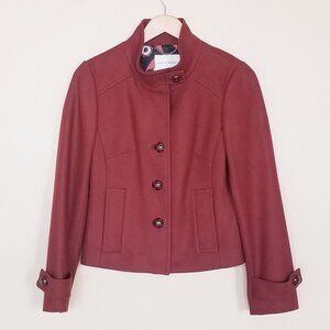 Banana Republic Wool Cropped Button Lined Blazer - Rust Color -- Size Small